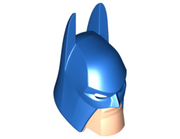 Large Figure Head Modified Super Heroes Batman with Light Nougat Face Pattern: {ярко син}