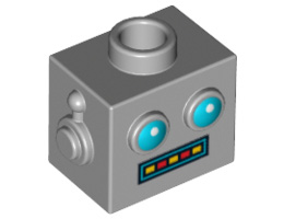 Minifigure, Head Modified Robot Male Pattern: {умерено каменно сив}