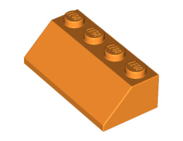 Покривна плочка 2X4/45° : {ярко оранжев}
