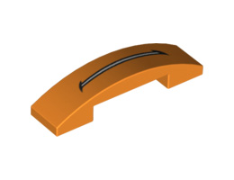 Slope, Curved 4 x 1 Double with Mouth Open Pattern: {ярко оранжев}