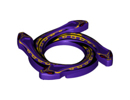 Ring 4 x 4 with 2 x 2 Hole and 4 Snake Head Ends and Yellow Scales Snake Pattern (Ninjago Spinner Crown): {светло виолетов}
