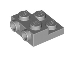 Плочка 2X2X2/3 с 2 хоризонтални стъда: {умерено каменно сив}
