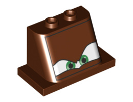 Windscreen 2 x 3 x 2 with 2 x 4 Base with Eyes on White Background Pattern 4: {червеникаво-кафяв}