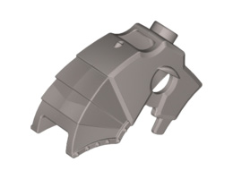Horse Battle Helmet, Stud on Top and 3 Neck Plates (Unicorn): {сребърно метален}