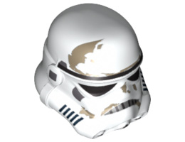 Minifigure, Headgear Helmet SW Stormtrooper, 2 Chin Holes and Dirt Stains Pattern: {бял}