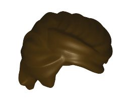 Minifigure, Hair Swept Back Tousled: {тъмно кафяв}