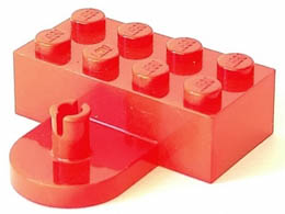 Brick, Modified 2 x 4 with Coupling, Male : {ярко червен}