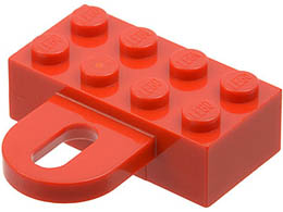 Brick, Modified 2 x 4 with Coupling, Female: {ярко червен}