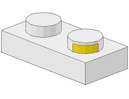 Electric Plate 1 x 2 with Contacts: {бял}