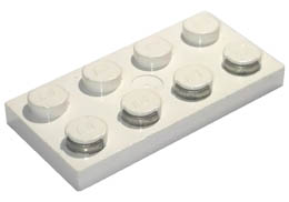 Electric Plate 2 x 4 with Contacts: {бял}