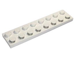 Electric Plate 2 x 8 with Contacts: {бял}