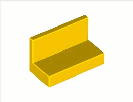 Стенен елемент 1X2X1 (*) със заоблени ъгли: {ярко жълт}
