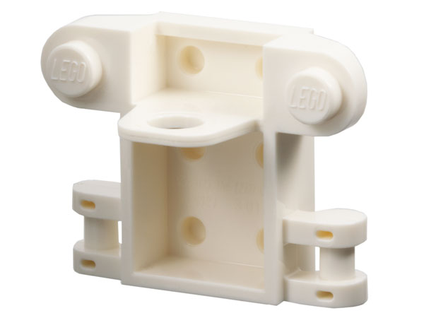 Minifigure Backpack Space Utility with 2 Front Studs, 2 Bar Handles, and 6 Back Studs: {бял}