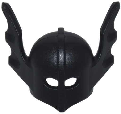 Black Minifigure, Headgear Helmet with Bat Wings, Rounded Top, Angled Wings: {черен}