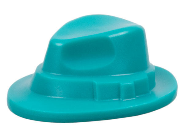 Minifigure, Headgear Hat, Narrow Brim (Fedora): {ярко синьо-зелен}