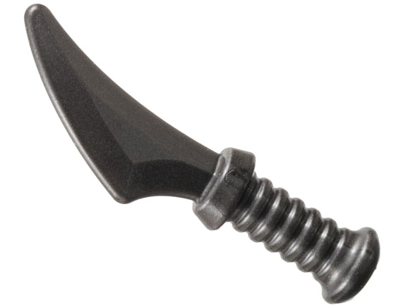Minifigure, Weapon Dagger / Knife Curved: {титаниево метален}
