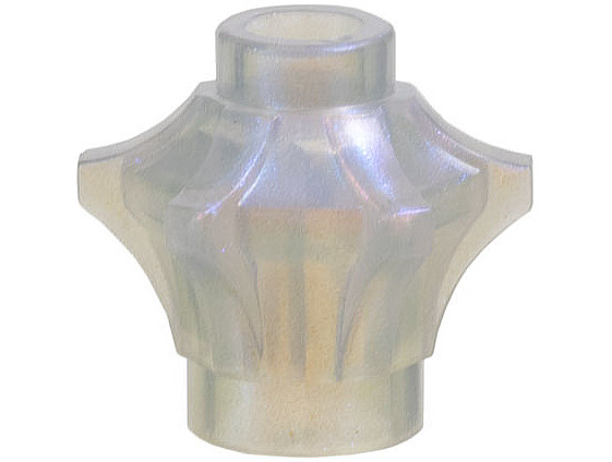 Rock 1 x 1 Crystal 6 Point (Mace Head / Brick, Round 1 x 1 with 6 Barbs / Points): {прозрачен опал}