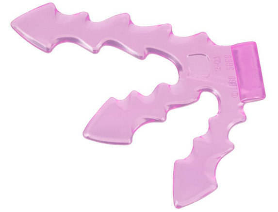 Wave Angular Triple with Bar Handle (Lightning Bolt): {прозрачен умерено червеникаво виолетов}
