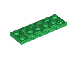 Плочка 2X6X2/3 с 4 хоризонтални пъпки: {тъмно зелен}