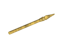 Minifigure, Weapon Pike / Spear Elaborate with Pearl Gold Tip: {топло златист}