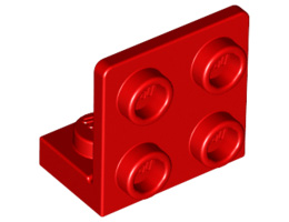 Ъглова плочка 1X2 / 2X2 долна: {ярко червен}