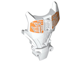 Hero Factory Full Torso Armor with White and Orange Circuitry Pattern: {бял}