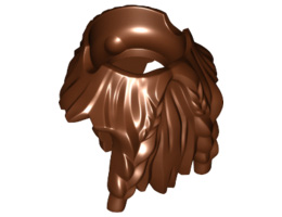 Minifigure, Beard, Full with Braided Moustache Ends (Gimli): {червеникаво-кафяв}