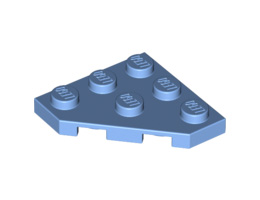 Wedge, Plate 3 x 3 Cut Corner: {умерено син}