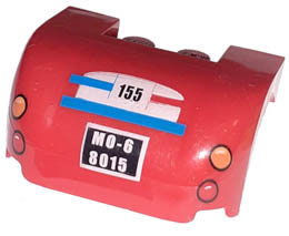 Vehicle, Mudguard 3 x 4 x 1 2/3 Curved with Back with Taillights, '155' and 'MO-6 8015' License Plate Pattern: {ярко червен}