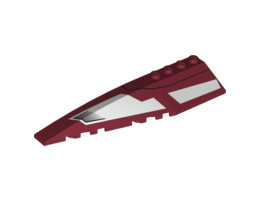 Wedge 12 x 3 Left with White Panels and Black Line Pattern: {нов тъмно червен}