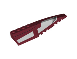 Wedge 12 x 3 Right with White Panels and Black Line Pattern: {нов тъмно червен}