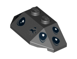 Wedge 2 x 4 Triple with Spider Eyes Pattern: {черен}