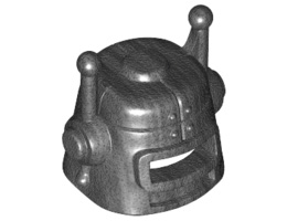 Minifigure, Headgear Helmet with Eye Slot and Antennae: {титаниево метален}