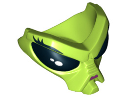 Face, Alien with Black Eyes, Eyelashes and Magenta Nose Pattern: {ярко жълто-зелен}