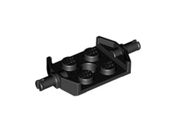 Plate, Modified 2 x 2 with Wheels Holder Wide and Hole, Reinforced Bottom: {черен}