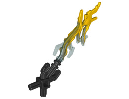 Hero Factory Weapon - Lightning with Marbled Blue/Yellow Pattern: {титаниево метален}