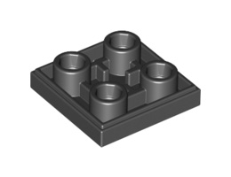 Плоска плочка 2X2 инверсна: {черен}