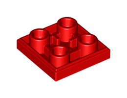 Плоска плочка 2X2 инверсна: {ярко червен}