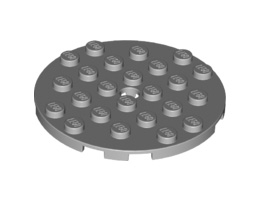 Кръгла плочка 6X6 с отвор за щракалка: {умерено каменно сив}