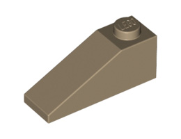 Покривна плочка 1X3/25°: {пясъчно жълт}