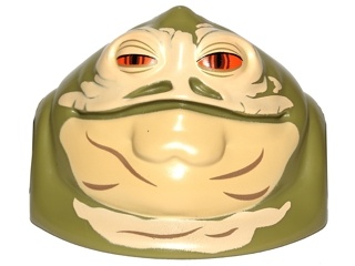 Body SW Hutt Adult - Torso and Head with Tan Face, Orange Eyes and Dark Tan Wrinkles Pattern: {маслинено зелен}