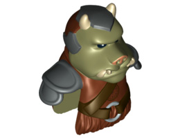Minifigure, Head Modified SW Gamorrean with Armor and Belt Pattern : {червеникаво-кафяв}