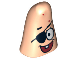 Minifigure, Head Modified Patrick with Eyepatch Pattern : {светло нуга}