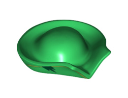 Minifigure, Headgear Hat, Pirate Circular with Fold in Brim and Lime Line around Brim Pattern : {тъмно зелен}