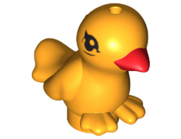 Bird, Friends / Elves with Red Beak and Black Eyes Pattern (Goldie) : {огнено жълто-оранжев}