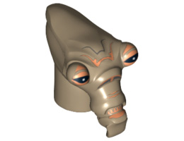 Minifigure, Head Modified SW Geonosian with Black Eyes Pattern : {пясъчно жълт}