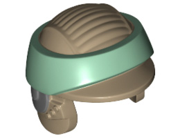Minifigure, Headgear Helmet SW Rebel Commando with Sand Green Band Pattern : {пясъчно жълт}
