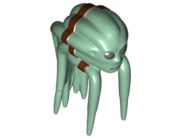 Minifigure, Head Modified SW Nautolan Pattern (Kit Fisto) : {пясъчно зелен}