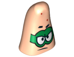Minifigure, Head Modified Patrick with Bright Green Mask Pattern : {светло нуга}