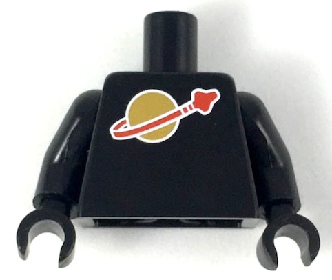 Torso Space Classic Moon Logo High on Torso Pattern, Inside with Ribs (second reissue) / Black Arms / Black Hands: {черен}